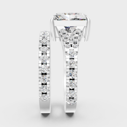 Premium Platinum Radiant Diamond Ring Set Timeless Sophistication