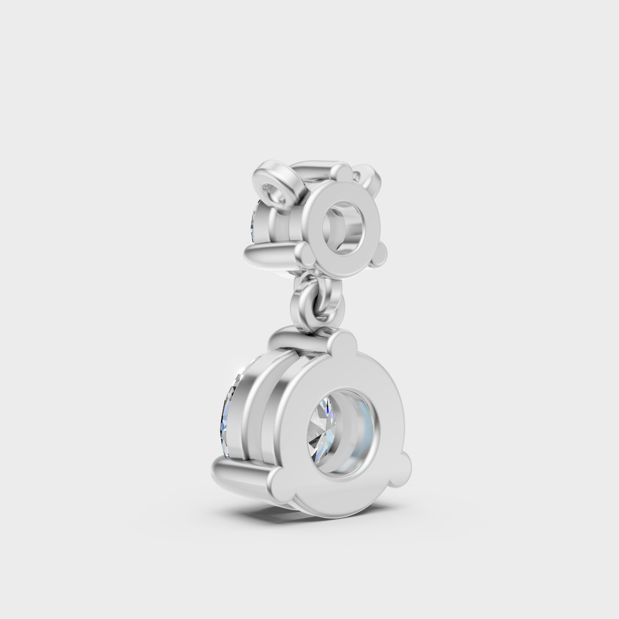 Luxury Round Cut Diamond Pendant 0.61 Ct Platinum