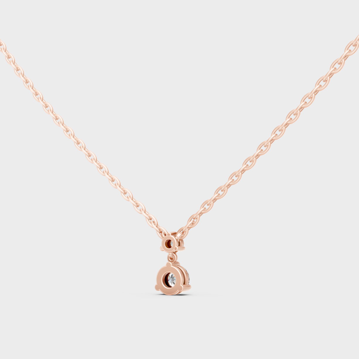 Elegant Round Cut Diamond Necklace 0.61 Ct Rose Gold