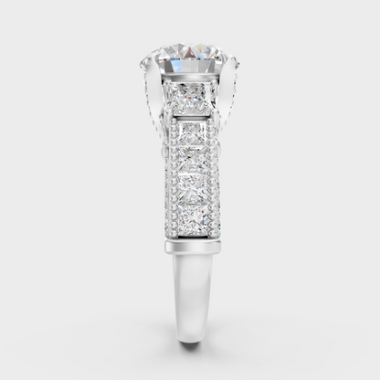 Premium Platinum Round Diamond Ring Timeless Sophistication