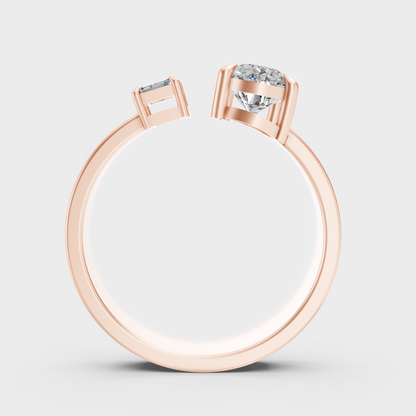 Rose Gold Luxury Two Stone Diamond Jewelry