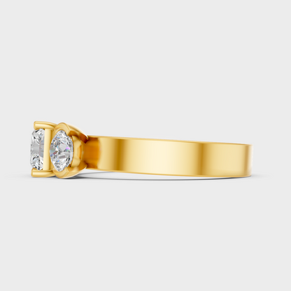1.75 Ct Emerald & Round Lab-Grown Diamond Two-Stone Ring in