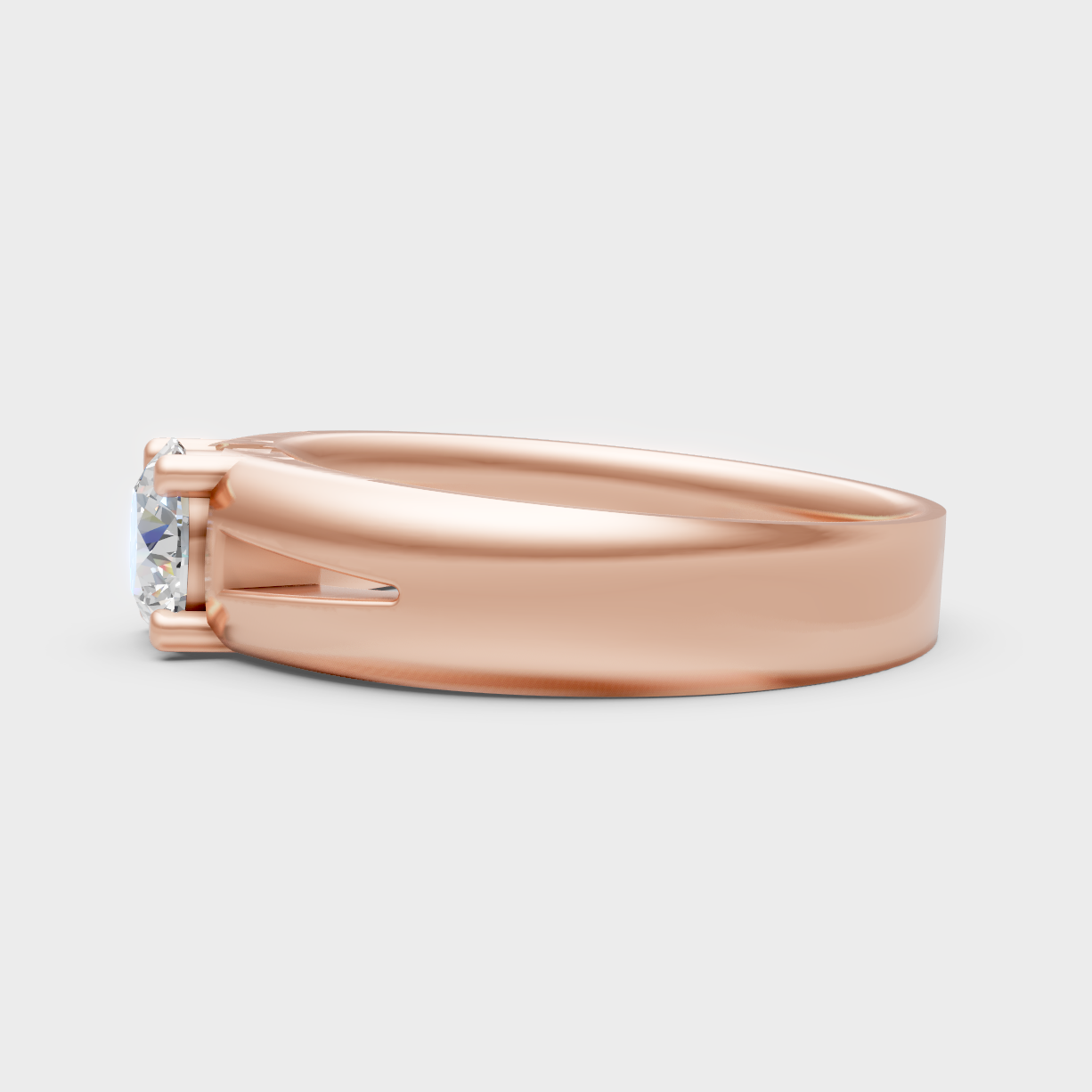  9K Rose Gold Round-Cut Lab-Grown Diamond Solitaire With Hallmark Quality