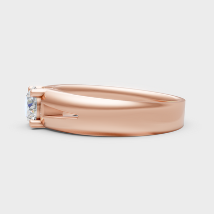  9K Rose Gold Round-Cut Lab-Grown Diamond Solitaire With Hallmark Quality