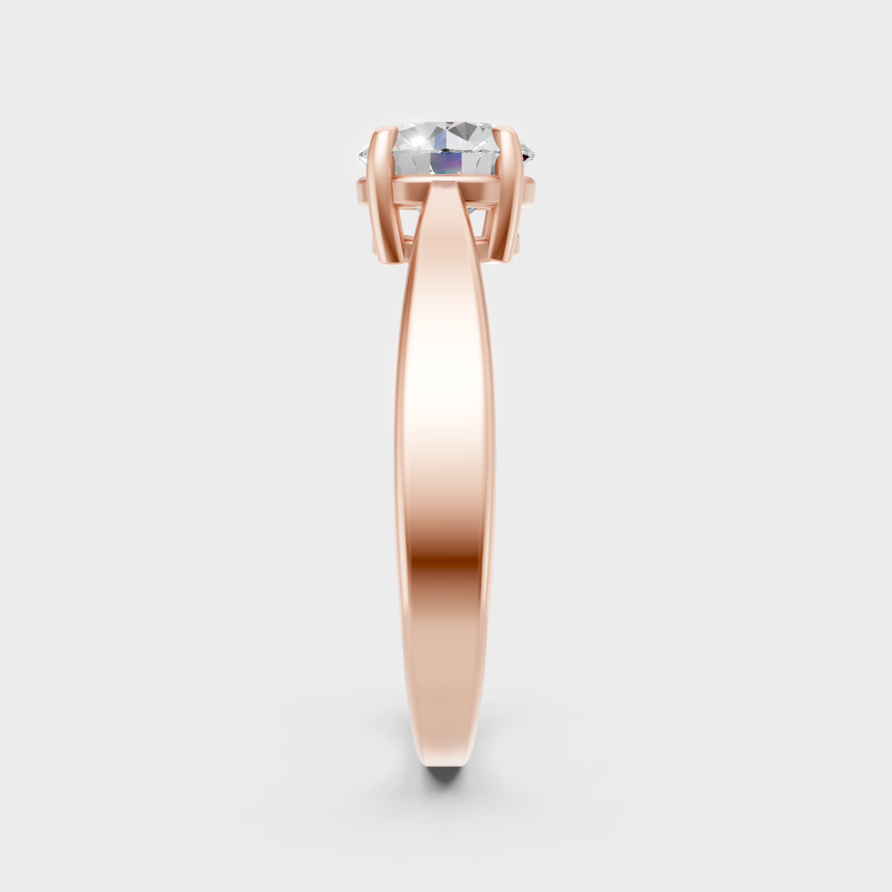 Premium Round Cut Lab Grown Diamond Ring In 9K Rose Gold Women’s Jewelry