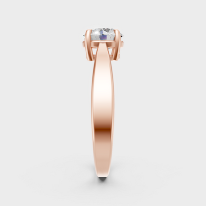 Premium Round Cut Lab Grown Diamond Ring In 9K Rose Gold Women’s Jewelry
