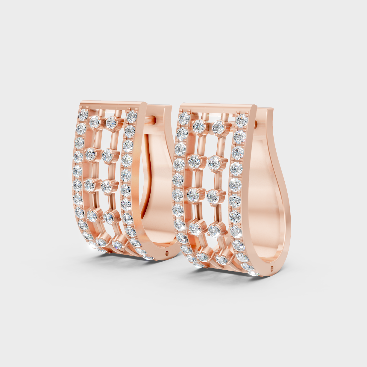 Elegant Rose Gold Lab-Grown Diamond Hoop Earrings 0.27 Ct Each
