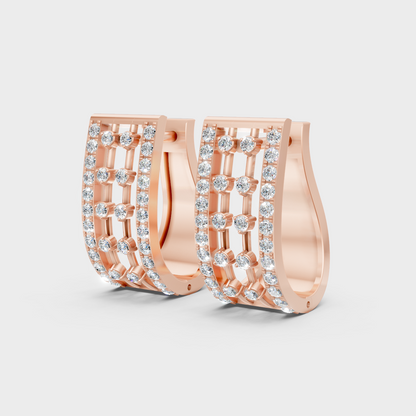 Elegant Rose Gold Lab-Grown Diamond Hoop Earrings 0.27 Ct Each