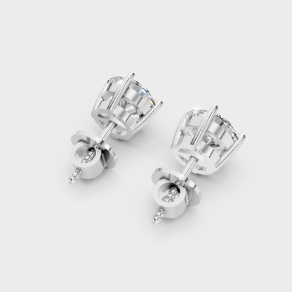 Classic White Gold Lab Grown Diamond Stud Earrings 4 Ct Total