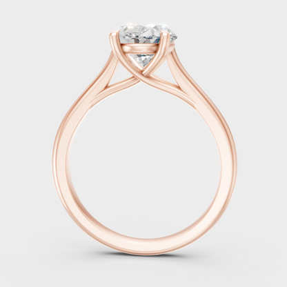 Blush Rose Gold 1.67Ct Oval Lab Diamond Ring For Sophisticated Sustainable Luxury