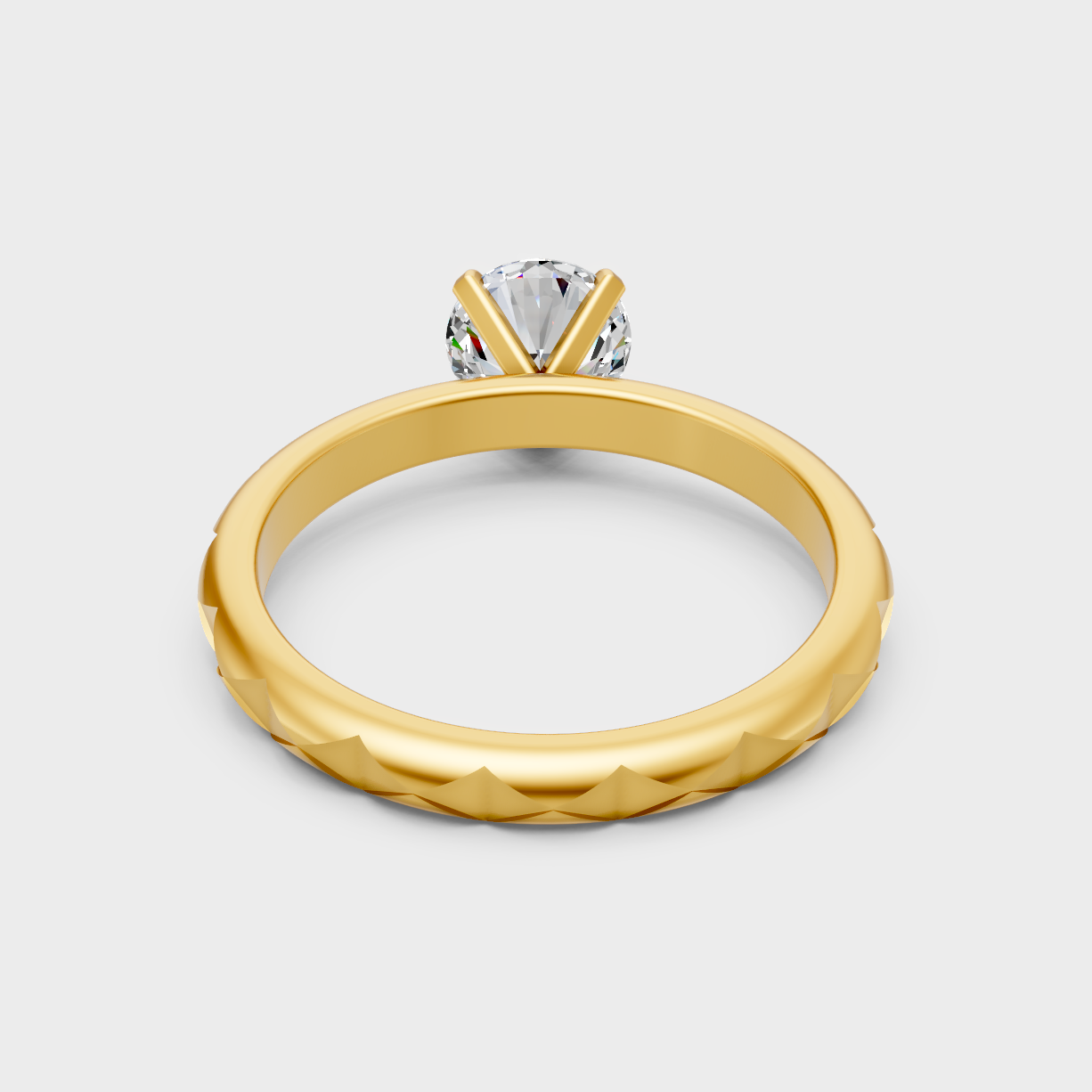 Hallmarked Yellow Gold Solitaire Ring With Brilliant Ethical Diamonds