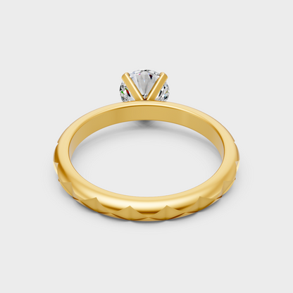 Hallmarked Yellow Gold Solitaire Ring With Brilliant Ethical Diamonds