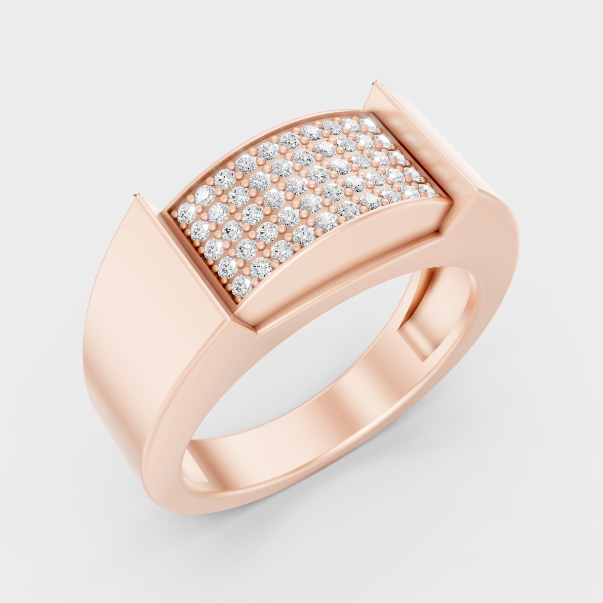 9K Rose Gold Round-Cut Lab-Grown Diamond Men’s Band With Hallmark Quality