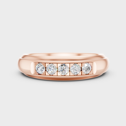 Contemporary Mens Lab Diamond Ring In Rose Gold