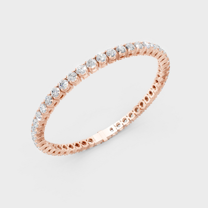 7 Carat Round Cut Lab Grown Diamond Tennis Bracelet in