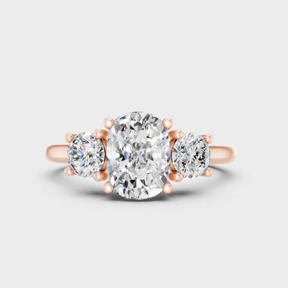 Contemporary Lab Diamond Cushion Ring In Rose Gold