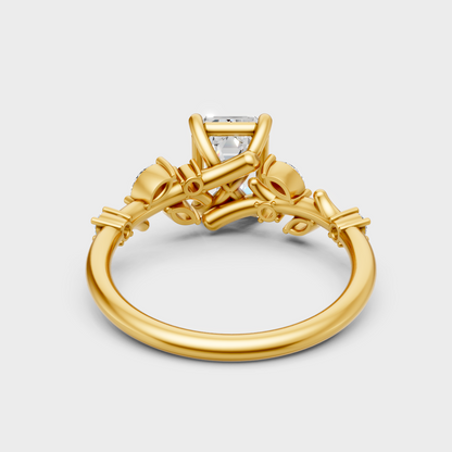 Premium Yellow Gold Jewelry Showcasing  Multi-Cut Lab Diamond Arrangement 