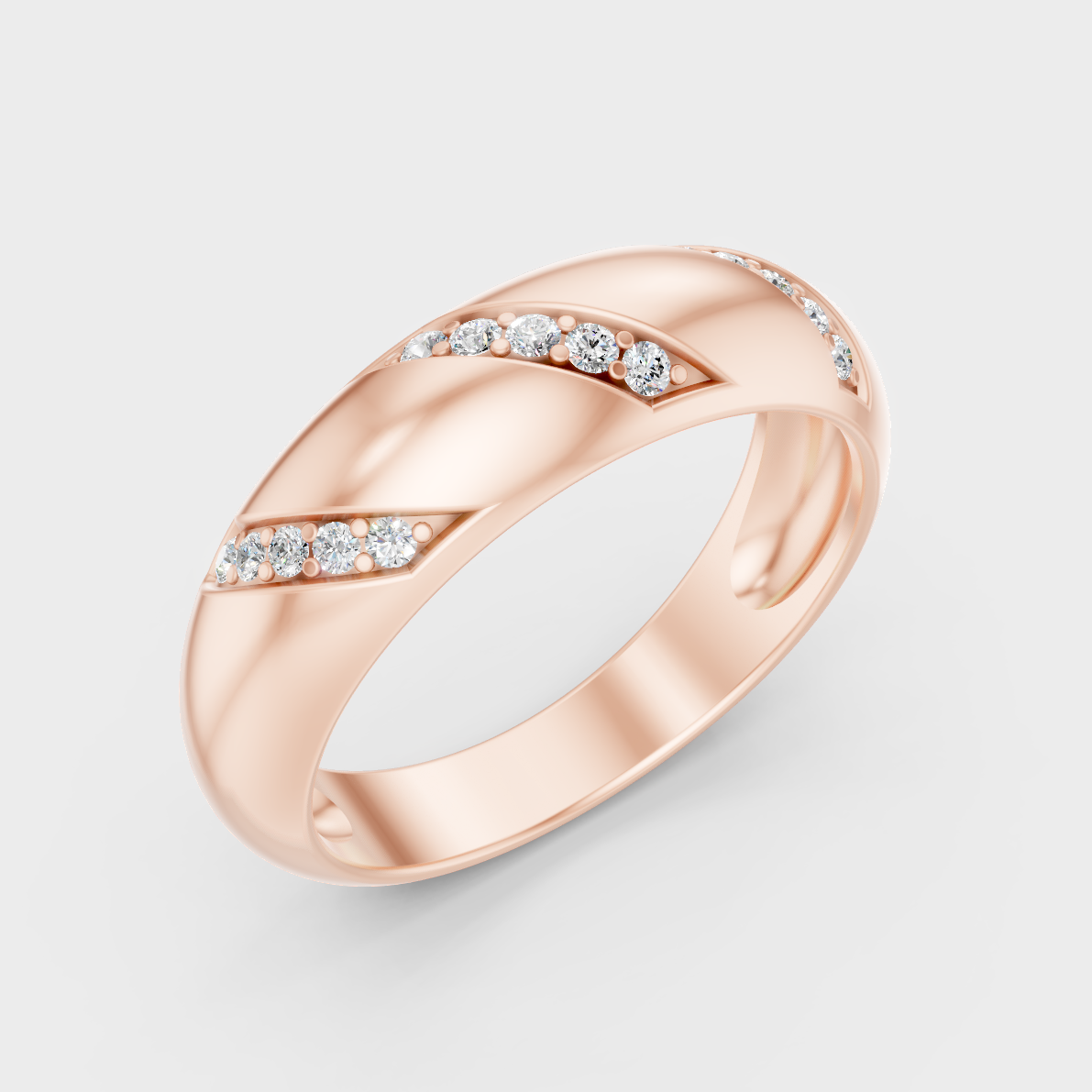 9K Rose Gold Round-Cut Lab-Grown Diamond Men’s Band With Hallmark Quality