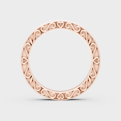 Modern Rose Gold Diamond Band With A Brilliant Sustainable Round Diamond