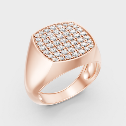  9K Rose Gold Round-Cut Lab-Grown Diamond Men’s Band With Hallmark Quality
