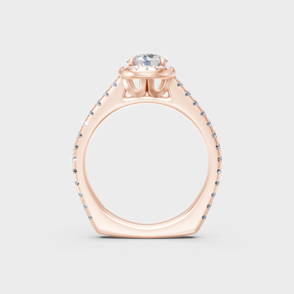 Customizable Rose Gold Round Lab Diamond Halo Ring For An Ethical Bridal Choice