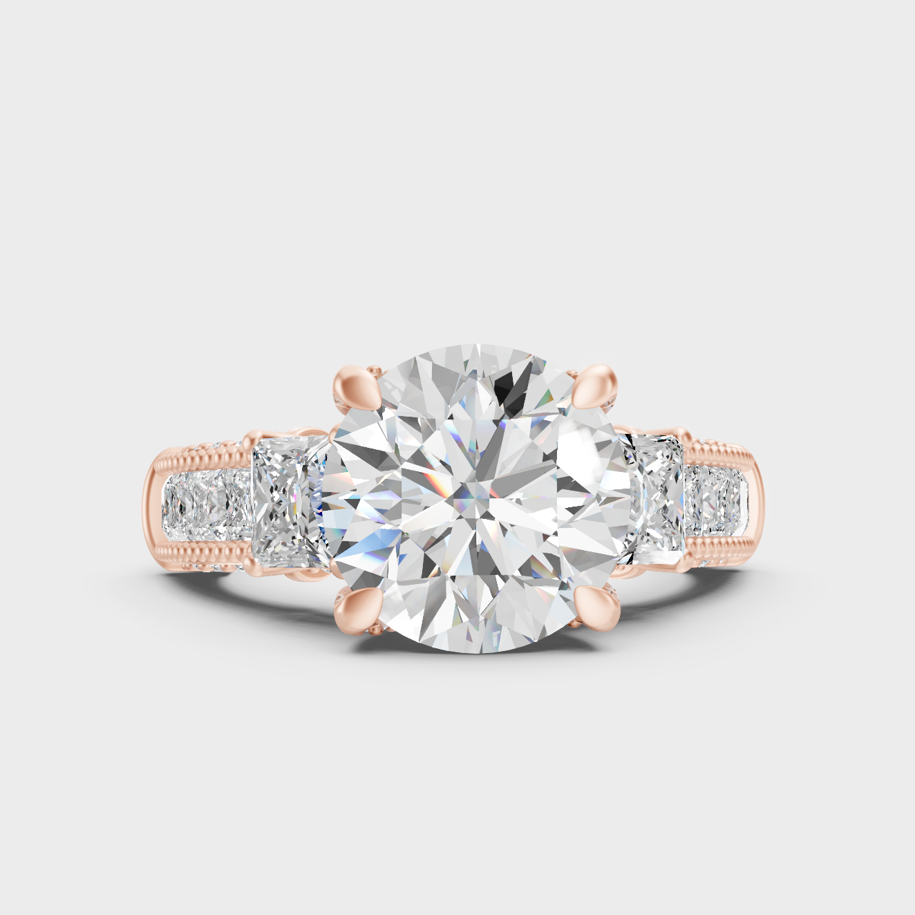 Contemporary Lab Diamond Solitaire Ring In Rose Gold