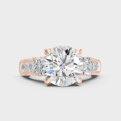 Contemporary Lab Diamond Solitaire Ring In Rose Gold