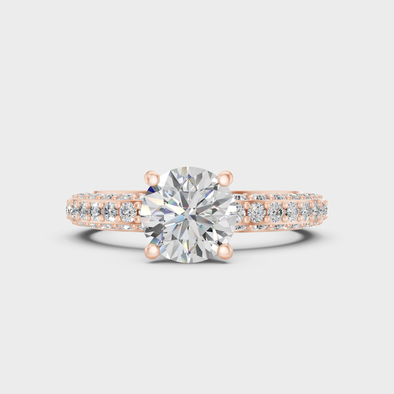 Contemporary Lab Diamond Hidden Halo Ring In Rose Gold