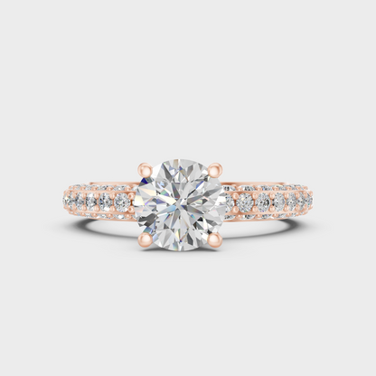 Contemporary Lab Diamond Hidden Halo Ring In Rose Gold
