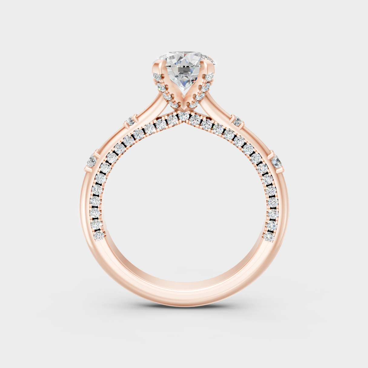Modern 9K Rose Gold Engagement Ring With Brilliant Sustainable Lab Diamonds