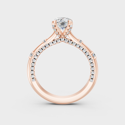 Modern 9K Rose Gold Engagement Ring With Brilliant Sustainable Lab Diamonds