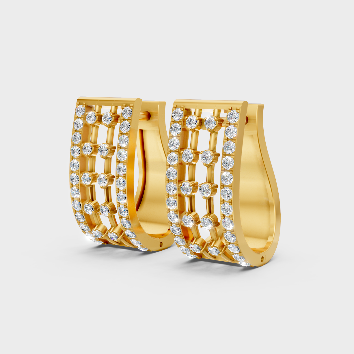 Luxury Yellow Gold Lab-Grown Diamond Hoop Earrings 0.27 Ct Each