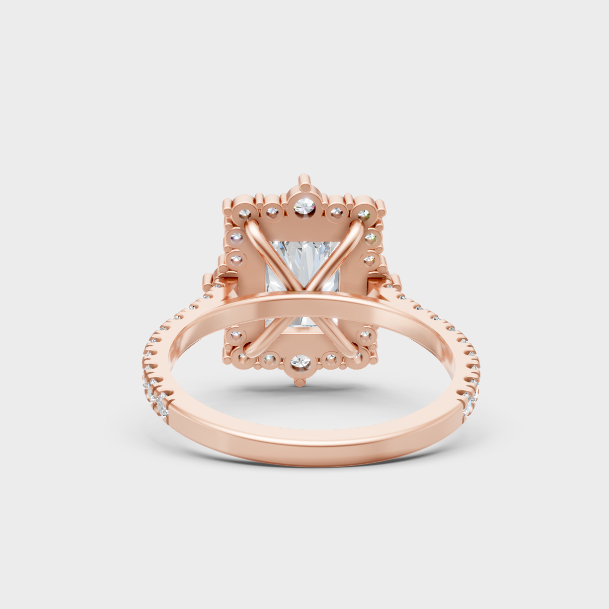 Luxury Rose Gold Engagement Ring With A Certified 3.79Ct Radiant-Cut Design