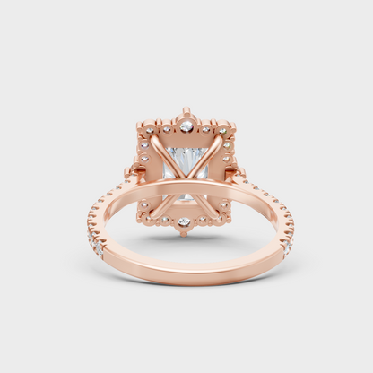 Luxury Rose Gold Engagement Ring With A Certified 3.79Ct Radiant-Cut Design