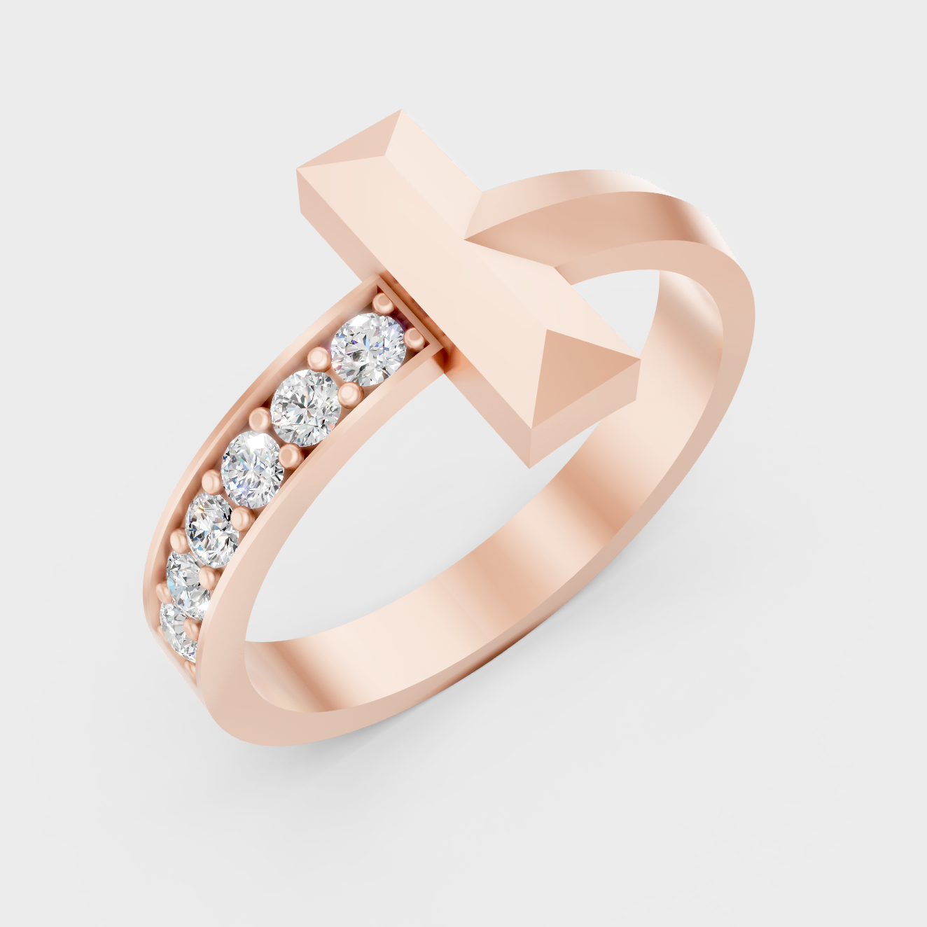 9K Rose Gold Round-Cut Lab-Grown Diamond Men’s Band With Hallmark Quality