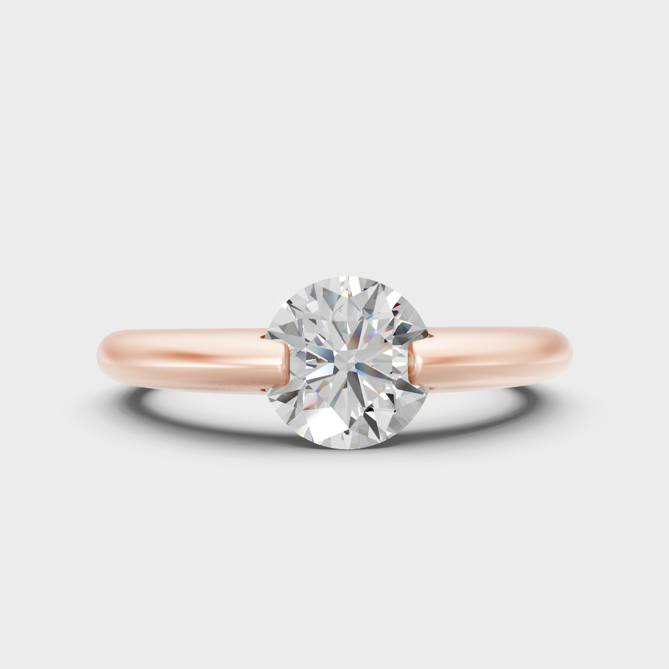 Contemporary Lab Diamond Engagement Ring In Rose Gold