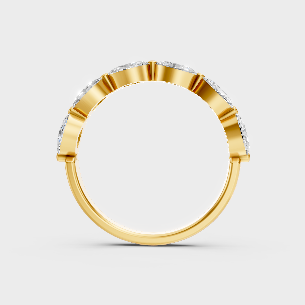 Hallmarked 18K Yellow Gold Ring With Oval Lab-Grown Diamond