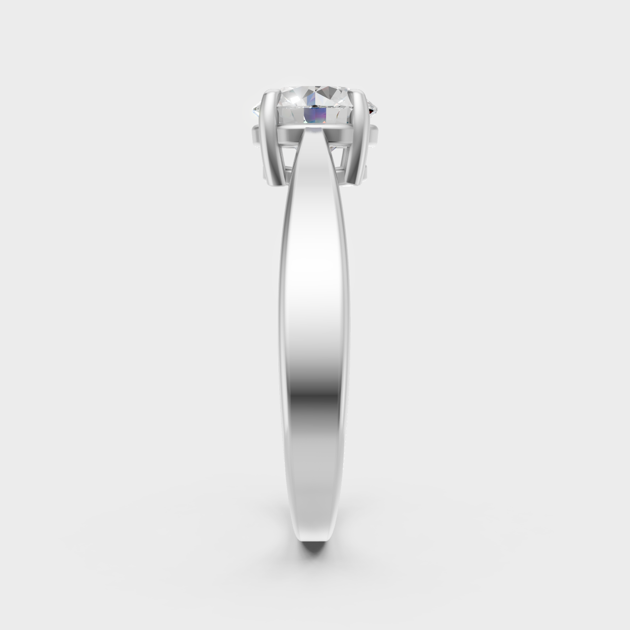 Premium Round Cut Lab Grown Diamond Ring In Platinum 950 IGI Certified