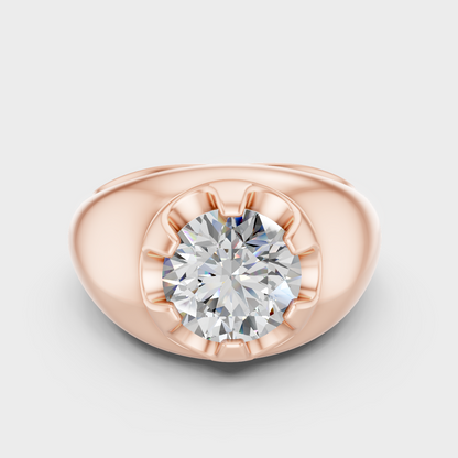 Contemporary Mens Lab Diamond Ring In Rose Gold