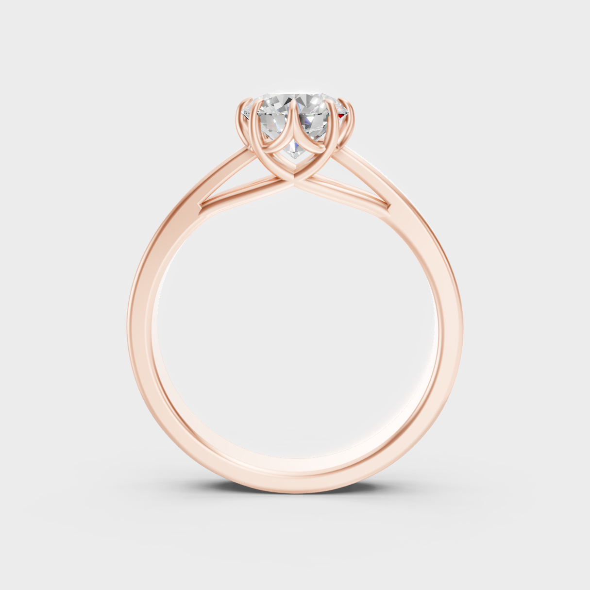 Blush Rose Gold Ring With Hallmarked Lab-Grown Diamond Detail