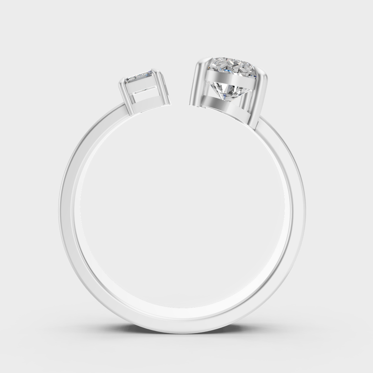 White Gold Two Stone Proposal Ring With Certified Lab Diamonds