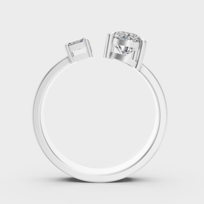 White Gold Two Stone Proposal Ring With Certified Lab Diamonds