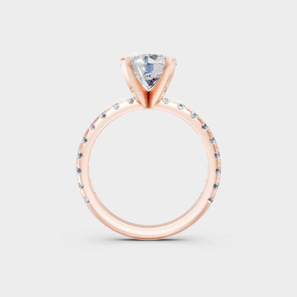  Blush Rose Gold Ring With Hallmarked Round Lab-Grown Diamond Detail