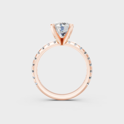  Blush Rose Gold Ring With Hallmarked Round Lab-Grown Diamond Detail