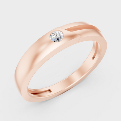  9K Rose Gold Round-Cut Lab-Grown Diamond Men’s Band With Hallmark Quality