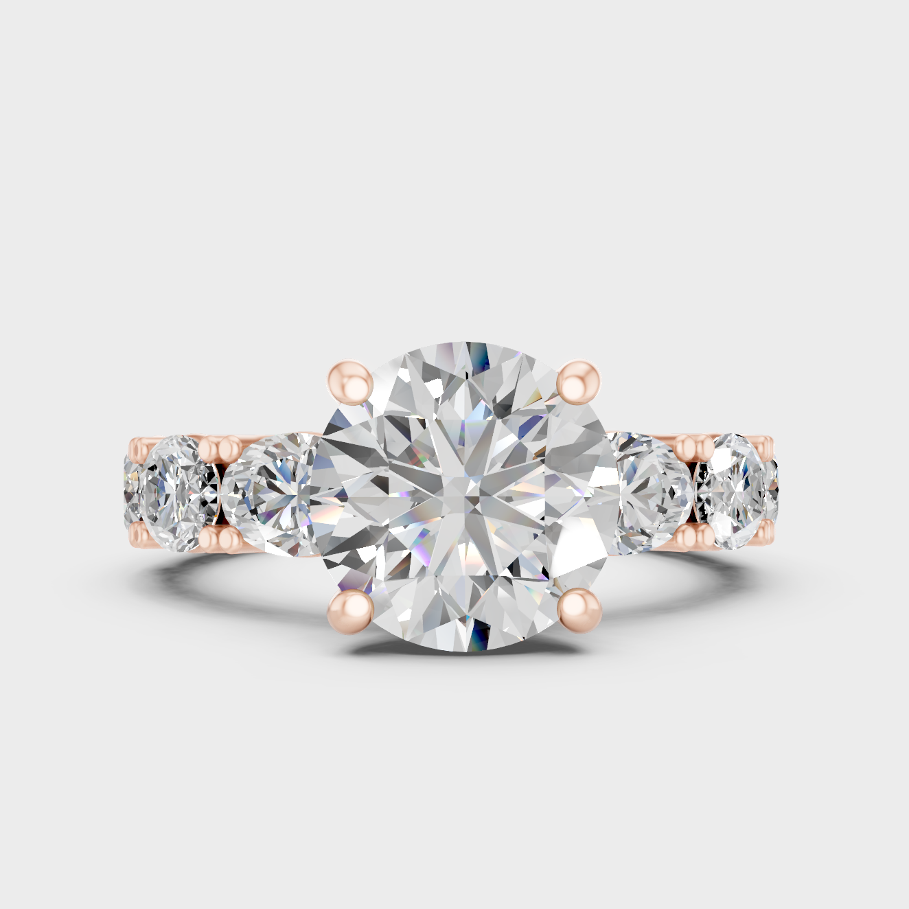 Contemporary Lab Diamond Solitaire Ring In Rose Gold