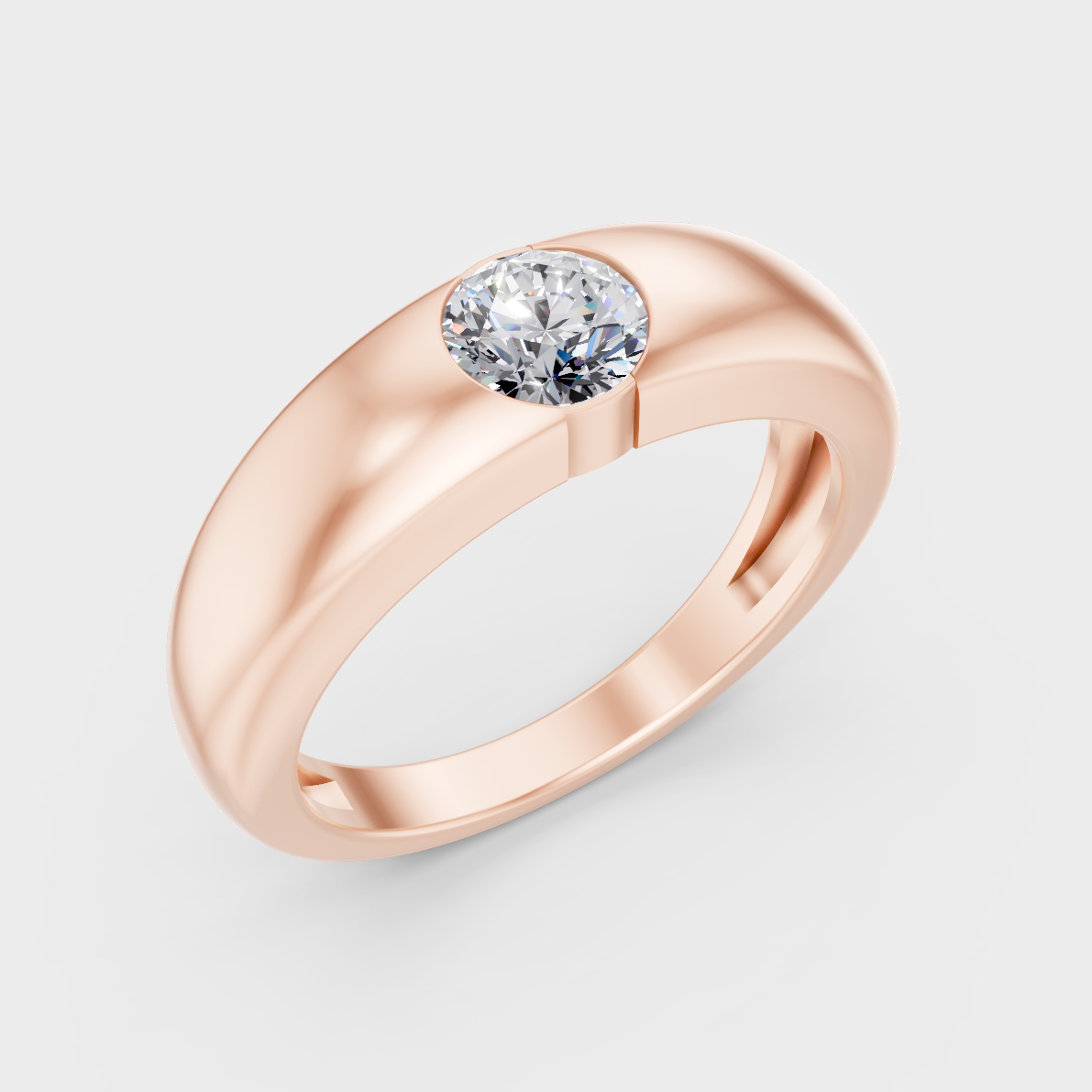 9K Rose Gold Round-Cut Lab-Grown Diamond Men’s Band With Hallmark Quality