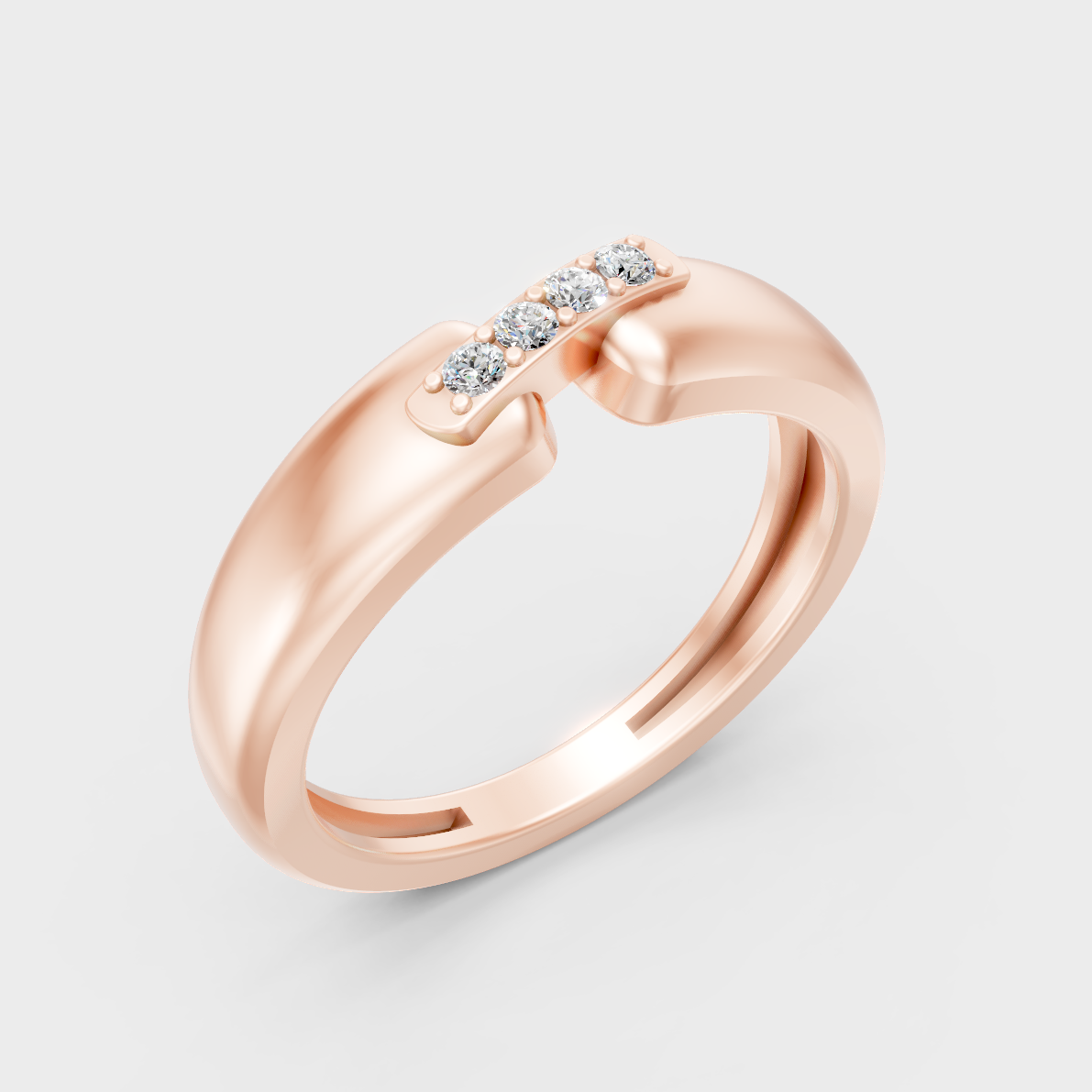 9K Rose Gold Round-Cut Lab-Grown Diamond Men’s Band With Hallmark Quality