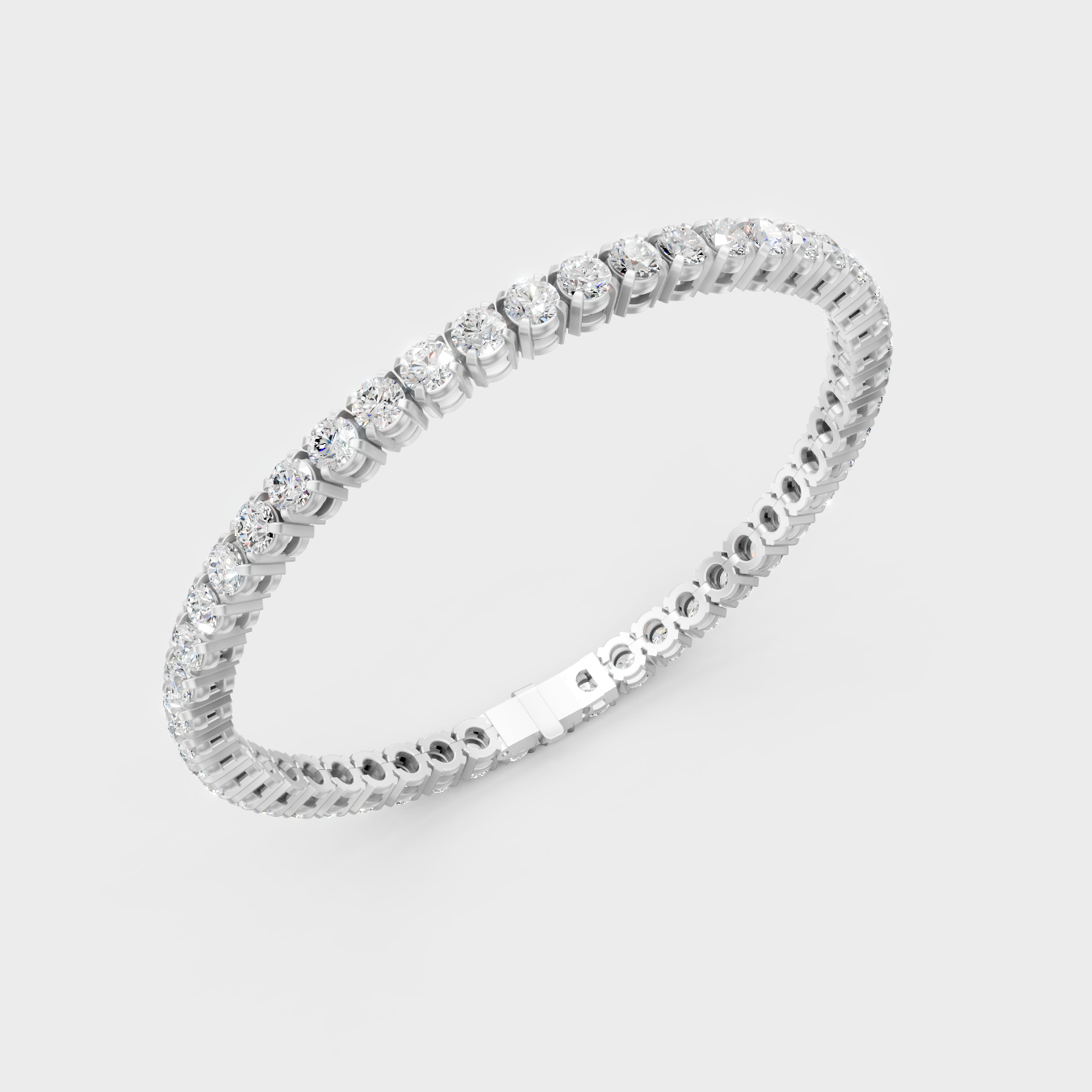 7 Carat Round Cut Lab Grown Diamond Tennis Bracelet in