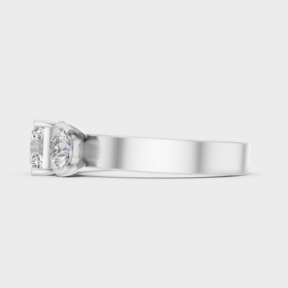 1.75 Ct Emerald & Round Lab-Grown Diamond Two-Stone Ring in